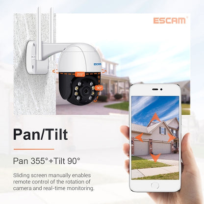 ESCAM QF518 5MP Smart WiFi IP Camera, Support AI Humanoid Detection / Auto Tracking / Dual Light Night Vision / Cloud Storage / Two Way Audio / TF Card, Plug:AU Plug(White) by ESCAM