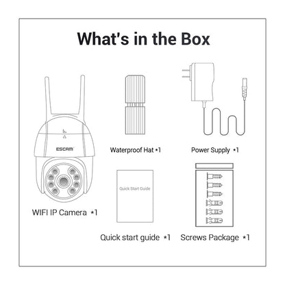 ESCAM QF518 5MP Smart WiFi IP Camera, Support AI Humanoid Detection / Auto Tracking / Dual Light Night Vision / Cloud Storage / Two Way Audio / TF Card, Plug:AU Plug(White) by ESCAM