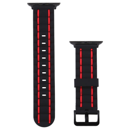 For Apple Watch 5 & 4 44mm / 3 & 2 & 1 42mm Silicone Wave Style Watch Band(Red) by bashfashion