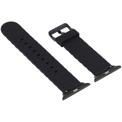 For Apple Watch 5 & 4 44mm / 3 & 2 & 1 42mm Silicone Wave Style Watch Band(Red) by bashfashion