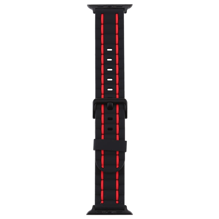 For Apple Watch 5 & 4 44mm / 3 & 2 & 1 42mm Silicone Wave Style Watch Band(Red) by bashfashion
