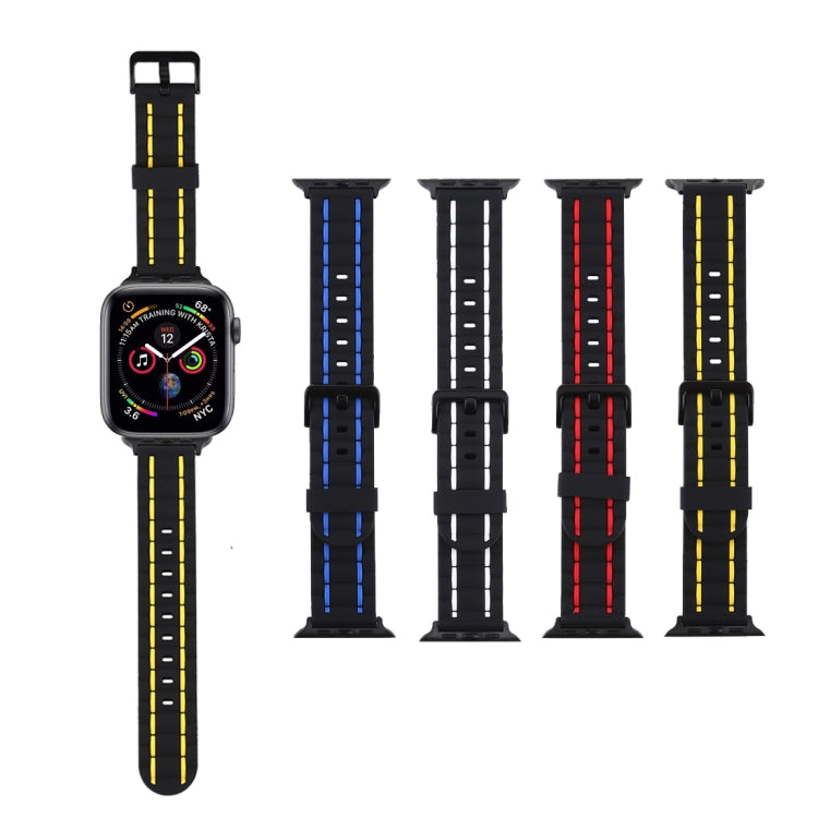For Apple Watch 5 & 4 44mm / 3 & 2 & 1 42mm Silicone Wave Style Watch Band(Blue) by bashfashion