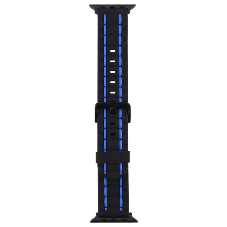 For Apple Watch Series 8&7 41mm / SE 2&6&SE&5&4 40mm / 3&2&1 38mm Silicone Wave Style Watch Band(Blue) by bashfashion