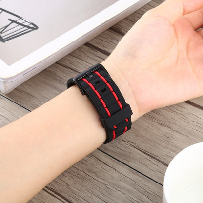 For Apple Watch Series 8&7 41mm / SE 2&6&SE&5&4 40mm / 3&2&1 38mm Silicone Wave Style Watch Band(Red) by bashfashion