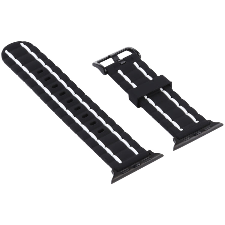 For Apple Watch Series 8&7 41mm / SE 2&6&SE&5&4 40mm / 3&2&1 38mm Silicone Wave Style Watch Band(White) by bashfashion