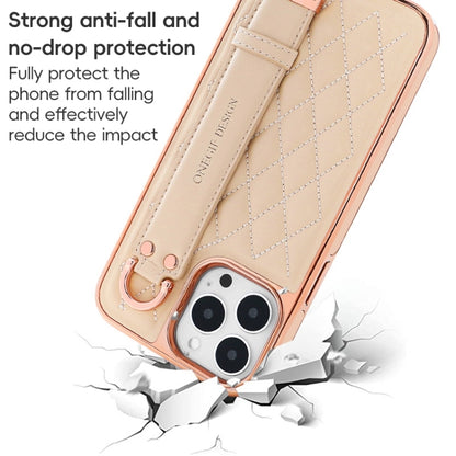 For iPhone 14 Pro VIETAO Rhombic Texture Wristband PU Phone Case(Purple) by VIETAO