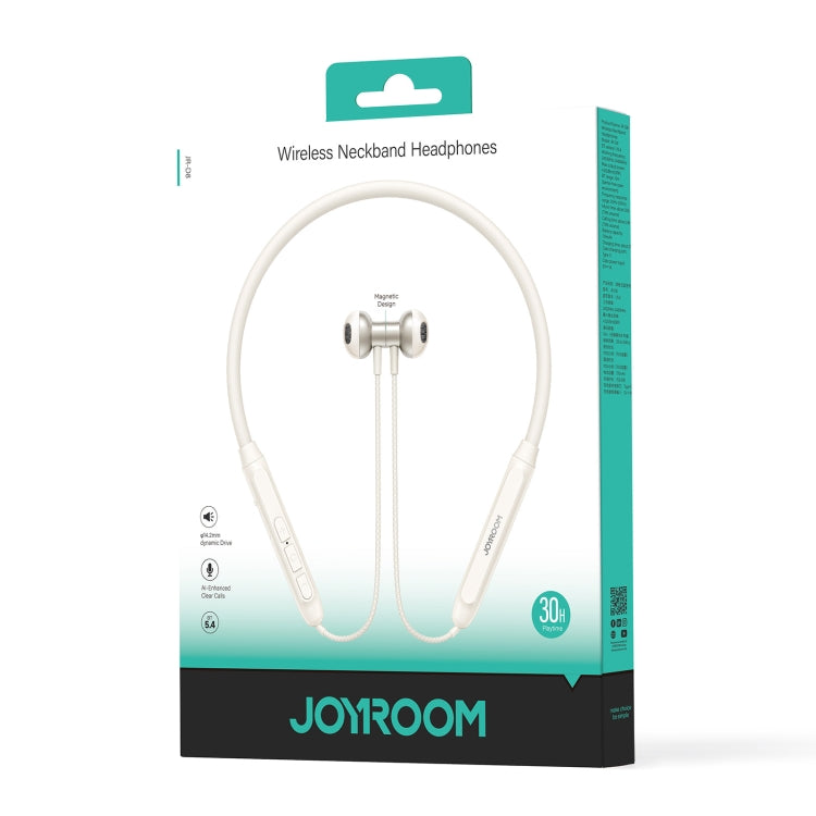 JOYROOM JR-D8 Neckband Wireless Bluetooth Sports Outdoor Earphone(Creamy White) by JOYROOM