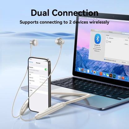 JOYROOM JR-D8 Neckband Wireless Bluetooth Sports Outdoor Earphone(Creamy White) by JOYROOM