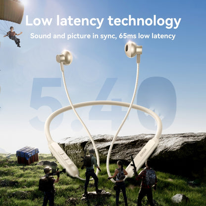 JOYROOM JR-D8 Neckband Wireless Bluetooth Sports Outdoor Earphone(Creamy White) by JOYROOM