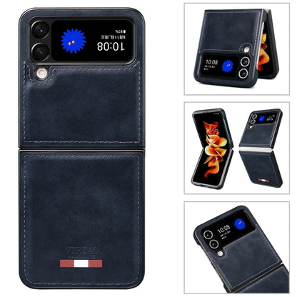 For Samsung Galaxy Z Flip4 VIETAO Plain Leather PU Phone Case(Black) by VIETAO