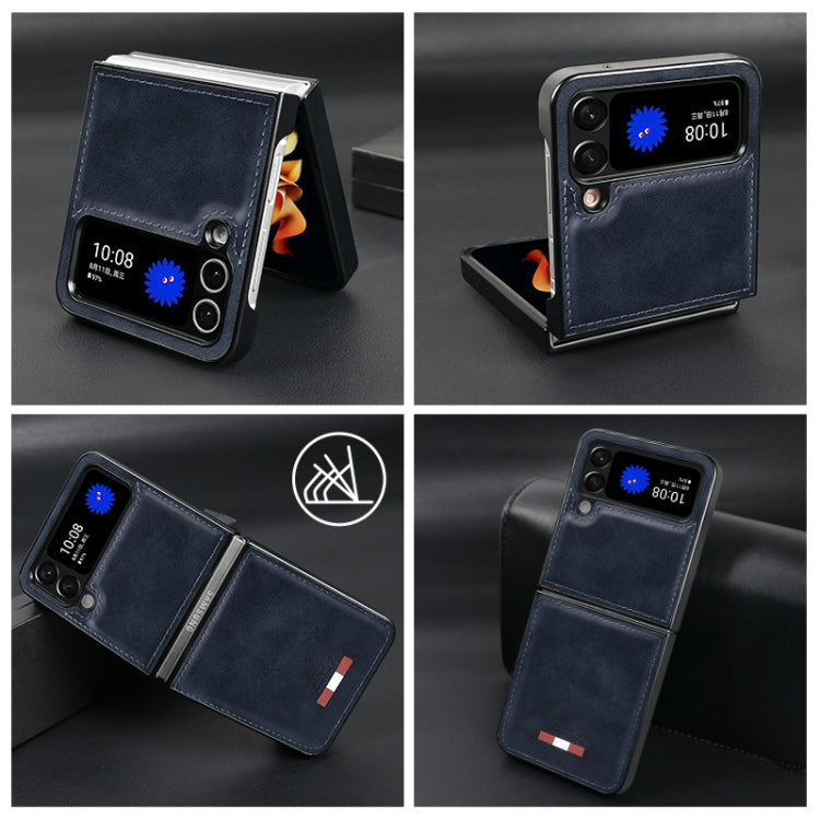 For Samsung Galaxy Z Flip3 5G VIETAO Plain Leather PU Phone Case(Green) by VIETAO