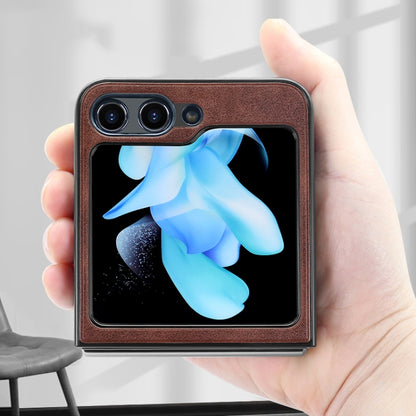 For Samsung Galaxy Z Flip5 VIETAO Plain Leather PU Phone Case(Black) by VIETAO