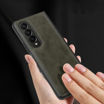 For Samsung Galaxy Z Fold4 VIETAO Plain Leather PU Phone Case(Black) by VIETAO