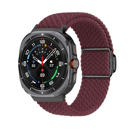 For Samsung Galaxy Watch Ultra 47mm / Ultra 2025 Nylon Loop Magnetic Buckle Watch Band(Wine Red) by bashfashion