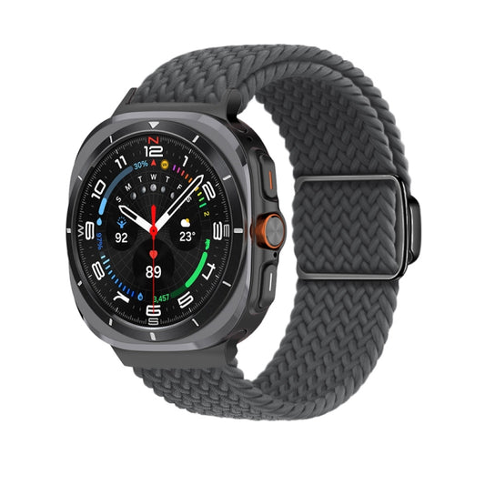 For Samsung Galaxy Watch Ultra 47mm / Ultra 2025 Nylon Loop Magnetic Buckle Watch Band(Space Grey) by bashfashion