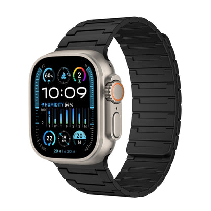 For Apple Watch Ultra 2 49mm Magnetic Silicone Watch Band(Black) by bashfashion