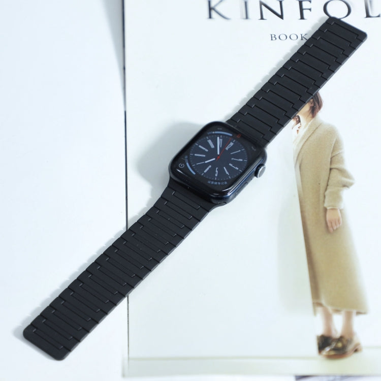 For Apple Watch Ultra 2 49mm Magnetic Silicone Watch Band(Black) by bashfashion