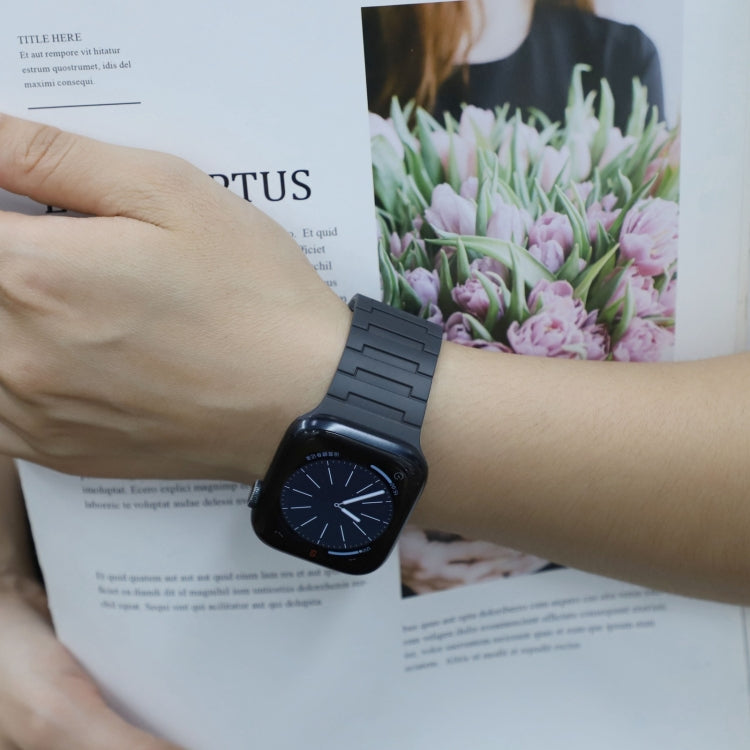 For Apple Watch Series 8 41mm Magnetic Silicone Watch Band(Midnight) by bashfashion