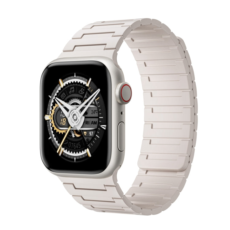 For Apple Watch Series 8 41mm Magnetic Silicone Watch Band(Starlight) by bashfashion