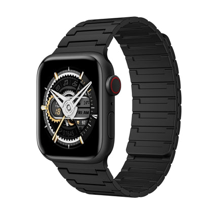 For Apple Watch Series 8 45mm Magnetic Silicone Watch Band(Black) by bashfashion