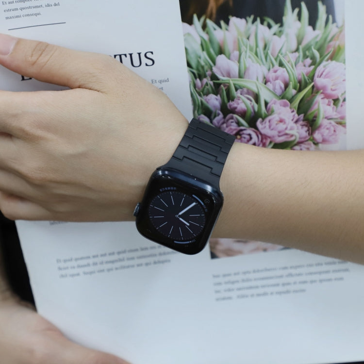 For Apple Watch Series 8 45mm Magnetic Silicone Watch Band(Black) by bashfashion