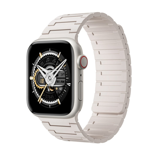 For Apple Watch Series 5 44mm Magnetic Silicone Watch Band(Starlight) by bashfashion