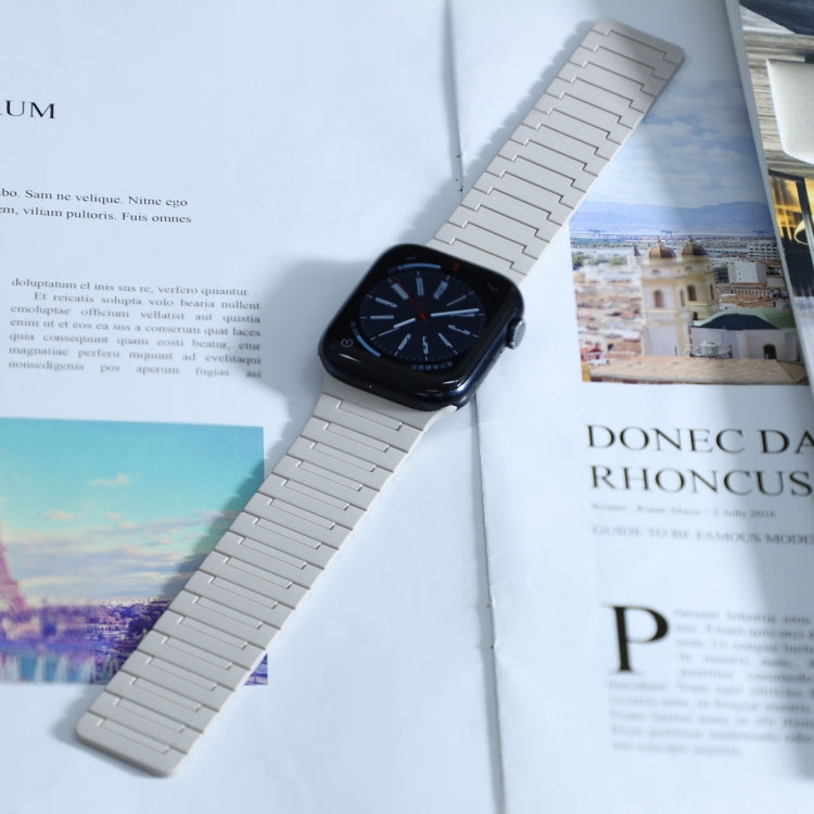 For Apple Watch Series 4 44mm Magnetic Silicone Watch Band(Starlight) by bashfashion