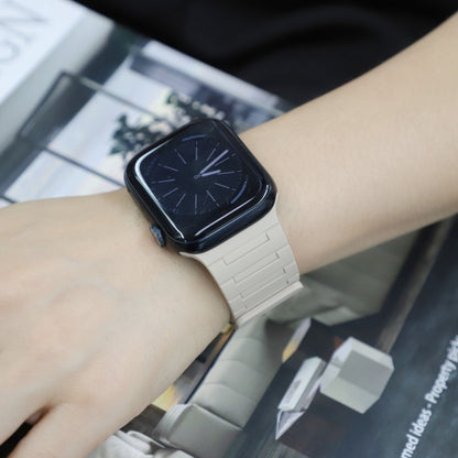 For Apple Watch Series 4 44mm Magnetic Silicone Watch Band(Starlight) by bashfashion