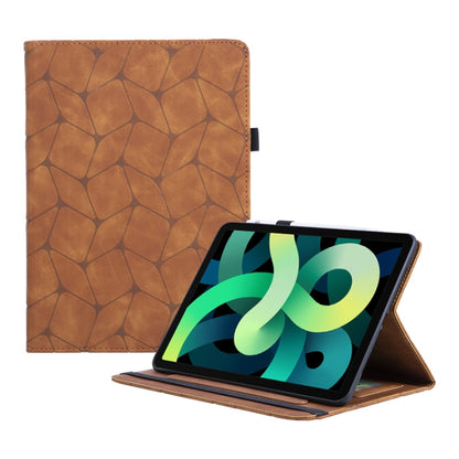 For iPad Air 11 2025 / 2024 Embossed Geometric Leather Smart Tablet Case(Brown) by bashfashion