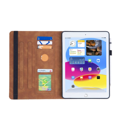 For iPad Air 11 2025 / 2024 Embossed Geometric Leather Smart Tablet Case(Brown) by bashfashion