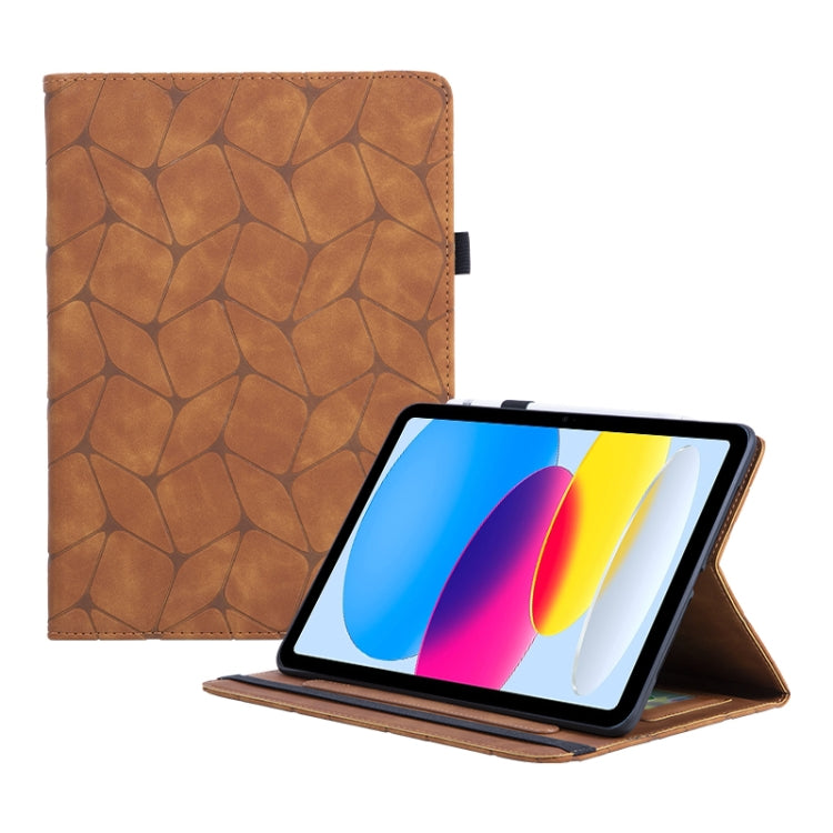 For iPad 2025 / 2022 Embossed Geometric Leather Smart Tablet Case(Brown) by bashfashion