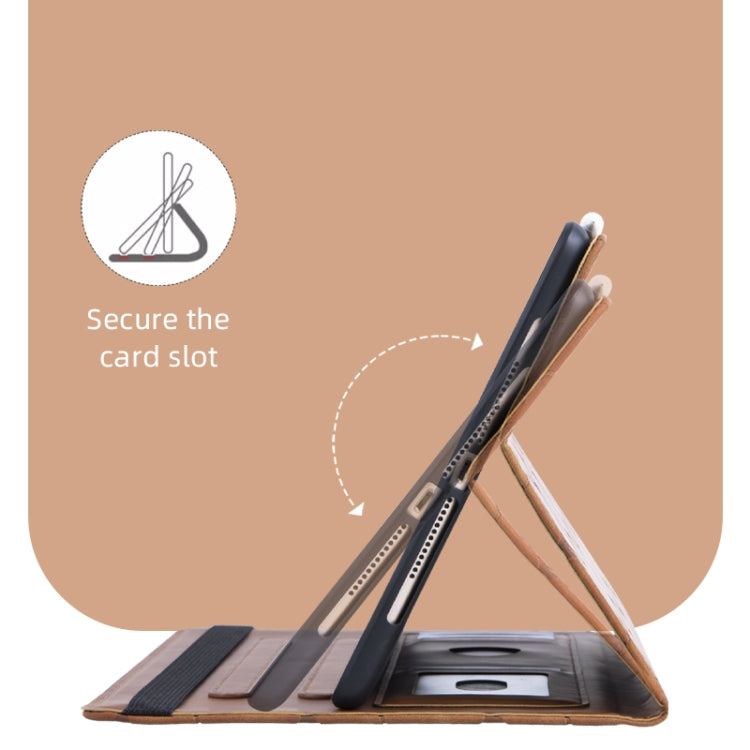 For iPad 2025 / 2022 Embossed Geometric Leather Smart Tablet Case(Brown) by bashfashion