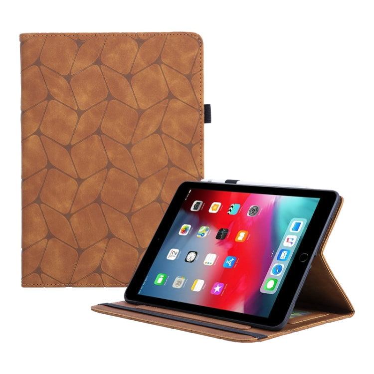 For iPad Air / Air 2 / 9.7 2018 Embossed Geometric Leather Smart Tablet Case(Brown) by bashfashion