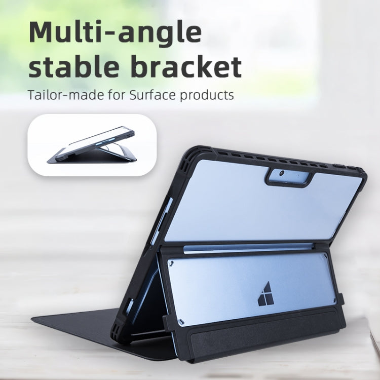 For Microsoft Surface Pro 9 / 10 / 11 Conjoined Acrylic Leather Tablet Case(Black) by bashfashion