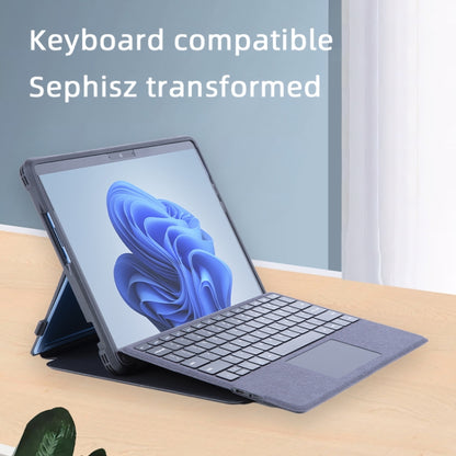 For Microsoft Surface Pro 9 / 10 / 11 Conjoined Acrylic Leather Tablet Case(Black) by bashfashion