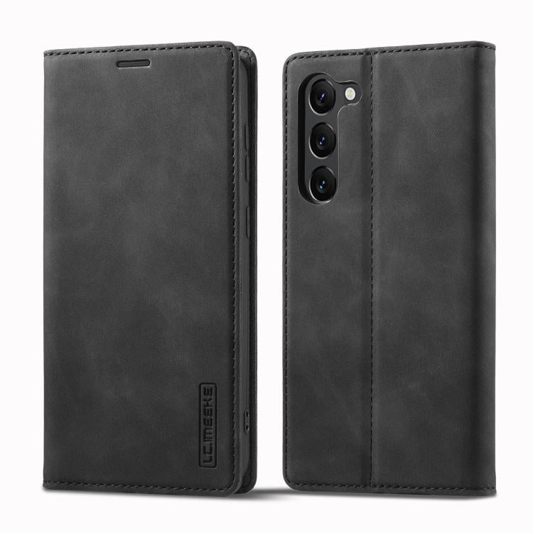 For Samsung Galaxy S25+ 5G LC.IMEEKE Strong Magnetism Microfiber Leather Phone Case(Black) by LC.IMEEKE