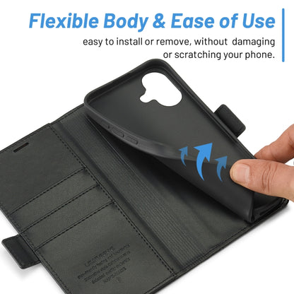 For iPhone 16 LC.IMEEKE Skin-friendly Card Slots Leather Phone Case(Black) by LC.IMEEKE