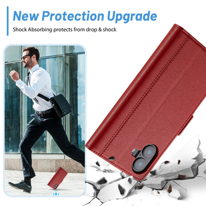 For iPhone 16 LC.IMEEKE Skin-friendly Card Slots Leather Phone Case(Red) by LC.IMEEKE