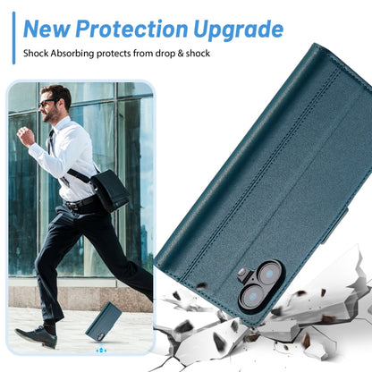 For iPhone 16 LC.IMEEKE Skin-friendly Card Slots Leather Phone Case(Blue) by LC.IMEEKE