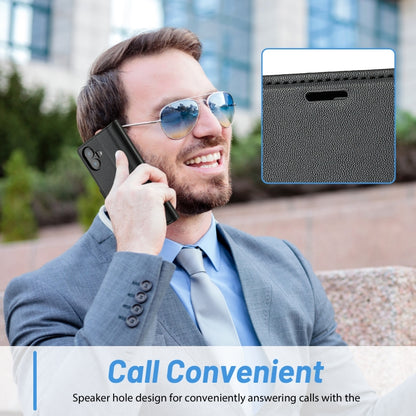 For iPhone 16 Plus LC.IMEEKE Skin-friendly Card Slots Leather Phone Case(Black) by LC.IMEEKE