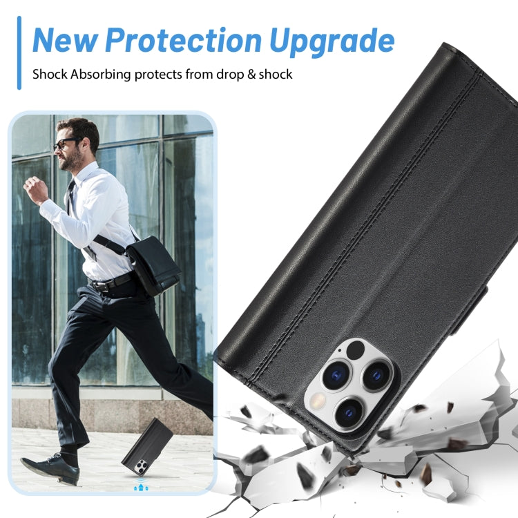 For iPhone 16 Pro LC.IMEEKE Skin-friendly Card Slots Leather Phone Case(Black) by LC.IMEEKE