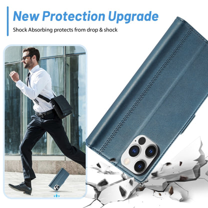 For iPhone 16 Pro LC.IMEEKE Skin-friendly Card Slots Leather Phone Case(Blue) by LC.IMEEKE