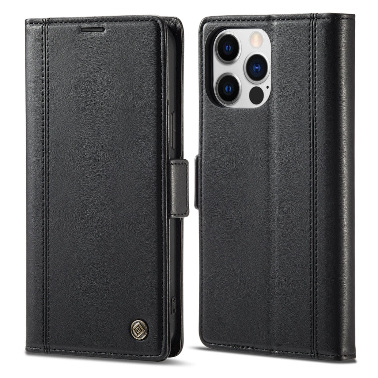 For iPhone 16 Pro Max LC.IMEEKE Skin-friendly Card Slots Leather Phone Case(Black) by LC.IMEEKE