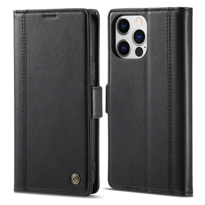 For iPhone 16 Pro Max LC.IMEEKE Skin-friendly Card Slots Leather Phone Case(Black) by LC.IMEEKE