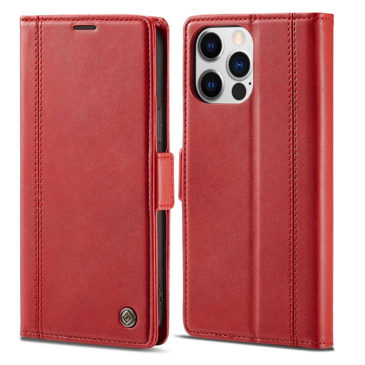 For iPhone 16 Pro Max LC.IMEEKE Skin-friendly Card Slots Leather Phone Case(Red) by LC.IMEEKE