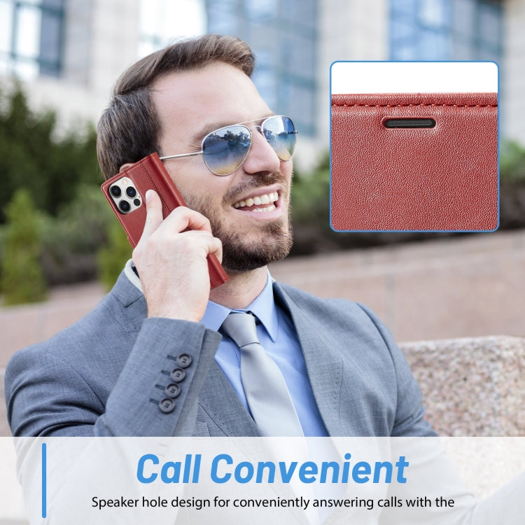 For iPhone 16 Pro Max LC.IMEEKE Skin-friendly Card Slots Leather Phone Case(Red) by LC.IMEEKE