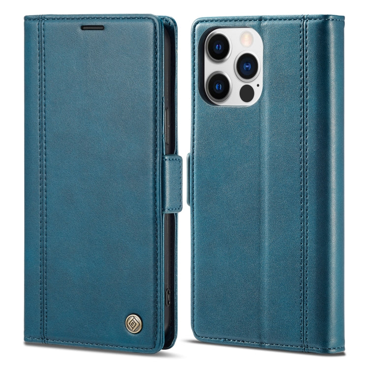 For iPhone 16 Pro Max LC.IMEEKE Skin-friendly Card Slots Leather Phone Case(Blue) by LC.IMEEKE