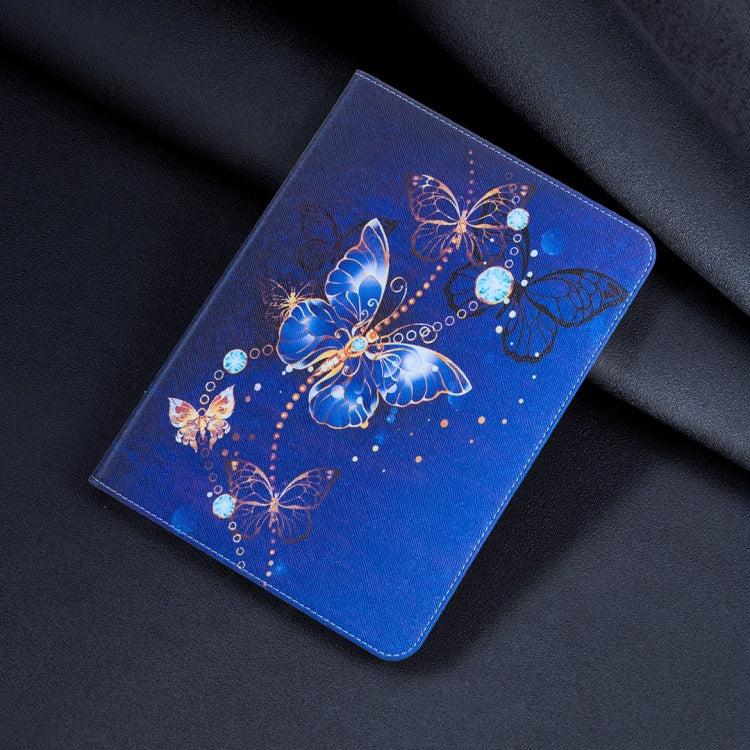 For iPad Pro 11 2025 / 2024 Colored Drawing Leather Tablet Case(Purple Butterfly) by bashfashion