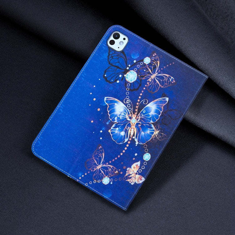 For iPad Pro 11 2025 / 2024 Colored Drawing Leather Tablet Case(Purple Butterfly) by bashfashion