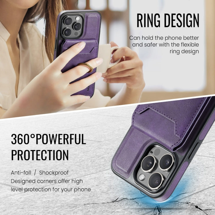 For iPhone 14 Plus MAGKING K1 MagSafe Detachable Wallet RFID Back Cover Phone Case(Purple) by MAGKING